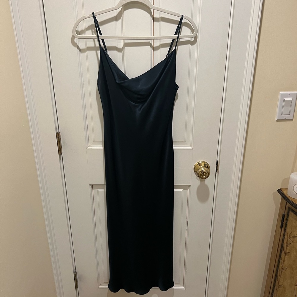 Zara Silk green midi dress